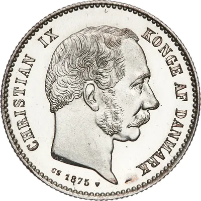1 krona, Köpenhamn, Christian IX av Danmark, 1875