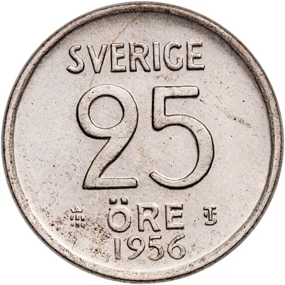 25 öre, Stockholm, Gustaf VI Adolf, 1956