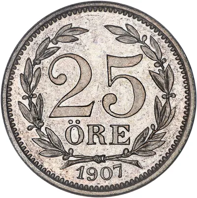 25 öre, Stockholm, Oscar II, 1907
